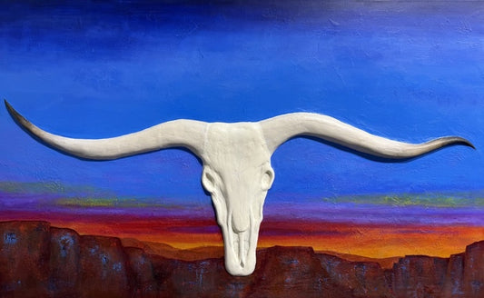 Carolina Longhorn, 2026, mixed media, 30 x 48 in. / 76.2 x 121.92 cm.