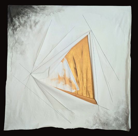 Misalignment, 2025, painting on canvas, 99 x 99 cm. / 38.9 x 38.9 in.