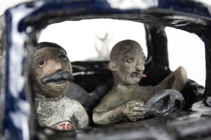 Supper's in the Back, 2026, stoneware, 9 x 16 x 6 in. / 22.86 x 40.64 x 15.24 cm.