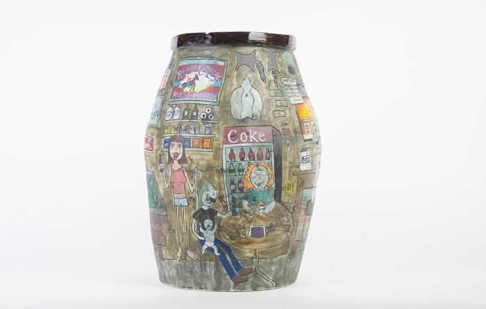 Nobody is Anybody at Pete's: Ft. McKavett, TX, 2025, porcelain, 13 x 11 x 11 in. / 33.02 x 27.94 x 27.94 cm.