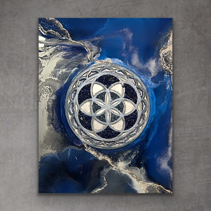 Seed of Life, 2023, mixed media, 20 x 24 in. / 50.8 x 60.96 cm.