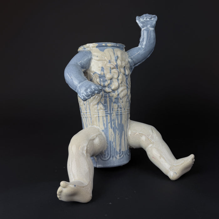 Blue Baby, 2026, ceramic, 16 x 5 x 5 in. / 40.64 x 12.7 x 12.7 cm.