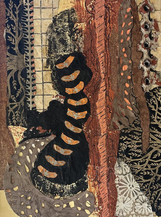 Lines and Curves, Rust and Shadows, 2026, mixed media, 20 x 16 in. / 50.8 x 40.64 cm.