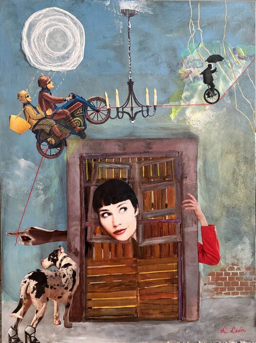They Went That Way, 2026, mixed media, 24 x 18 in. / 60.96 x 45.72 cm.
