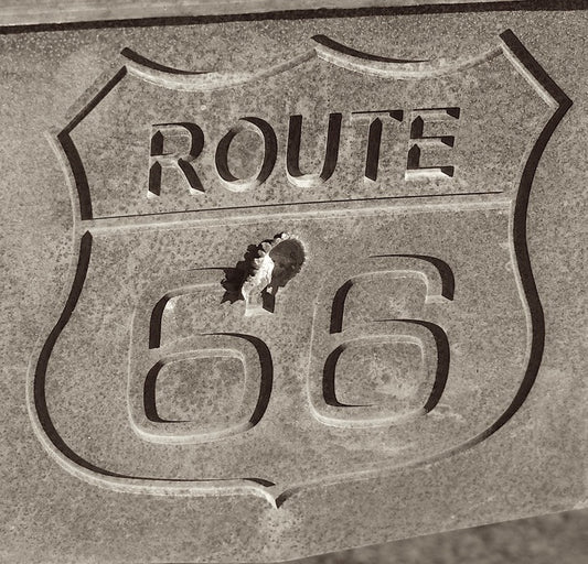 Route 66 Marker, Painted Desert, Arizona, 2026, digital print, 11 x 14 in. / 27.94 x 35.56 cm.