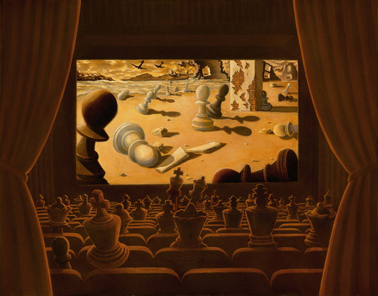 Theater of Aristocracy, 2026, oil on panel, 20 x 26 in. / 50.8 x 66.04 cm.