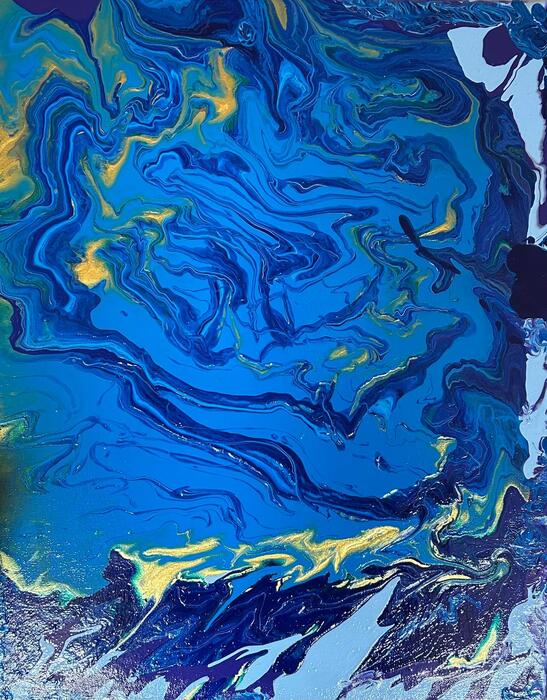 Imagine Blue, 2026, acrylic, 16 x 20 in. / 40.64 x 50.8 cm.