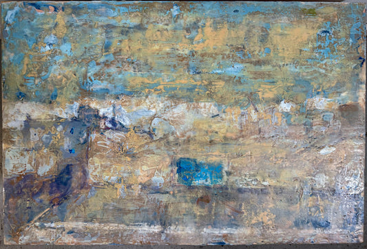 Orange Skies, 2026, encaustic on board, 28 x 18 in. / 71.12 x 45.72 cm.