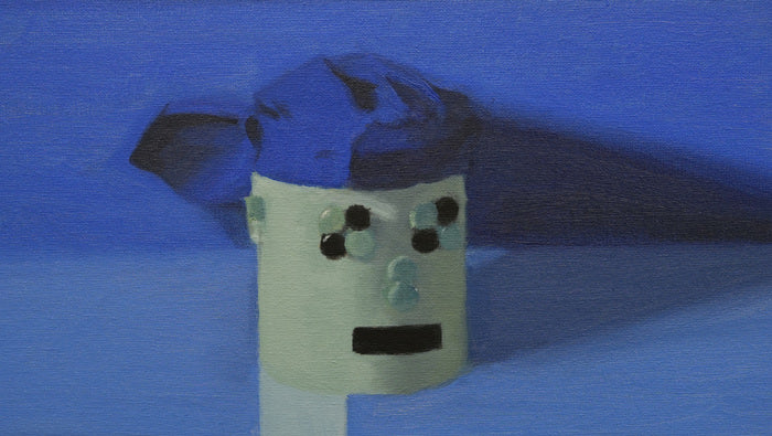 Riptopunk, 2025, oil on canvas board, 6 x 14 in. / 15.24 x 35.56 cm.