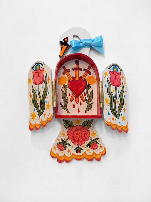 Lacrymaria Olor, 2026, mixed media stoneware, 22 x 16 in. / 55.88 x 40.64 cm.