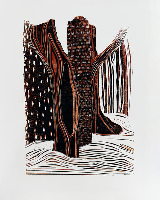 Winter Woods 2, 2026, printmaking, 11 x 15 in. / 27.94 x 38.1 cm.