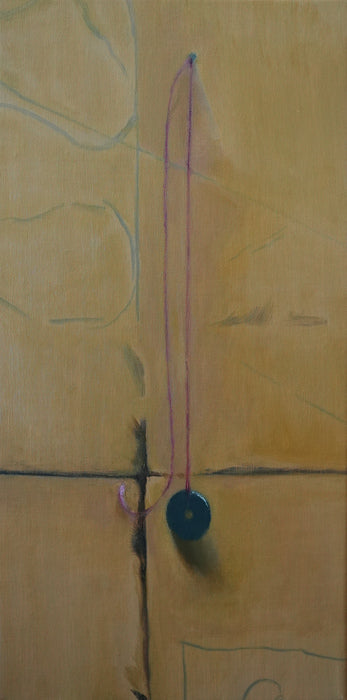 Plumb Coin, 2026, oil on stretched linen, 8 x 16 in. / 20.32 x 40.64 cm.