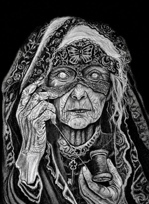 The Oracle, 2026, charcoal, 14 x 11 in. / 35.56 x 27.94 cm.