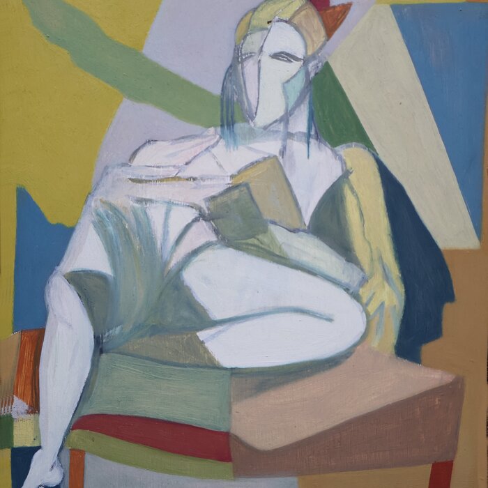 Lying Figure Viewed From the Front, 1984, mixed media on plywood, 24 x 21 cm. / 9.4 x 8.2 in.