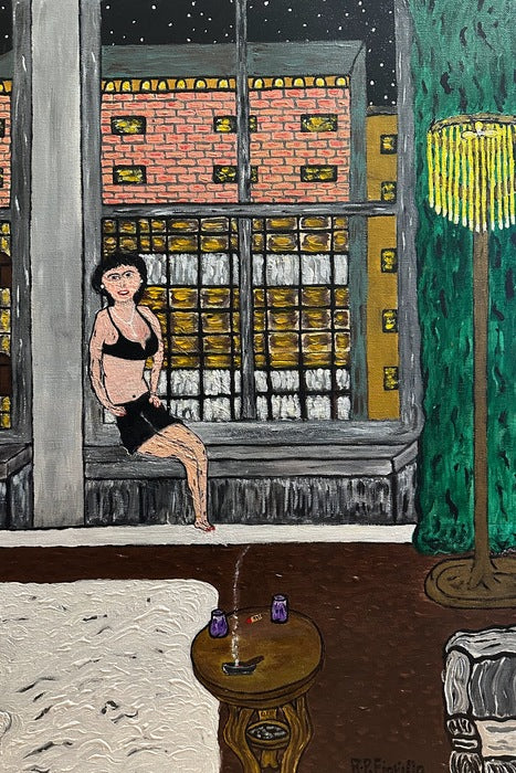 Woman in the Window, 2021, oil, 24 x 18 in. / 60.96 x 45.72 cm.