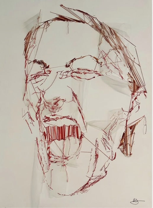 Scream, 2025, thread, 48 x 36 in. / 121.92 x 91.44 cm.