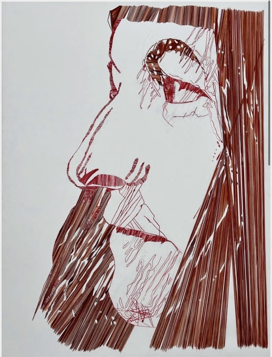 Self Portrait, 2024, thread, 48 x 36 in. / 121.92 x 91.44 cm.