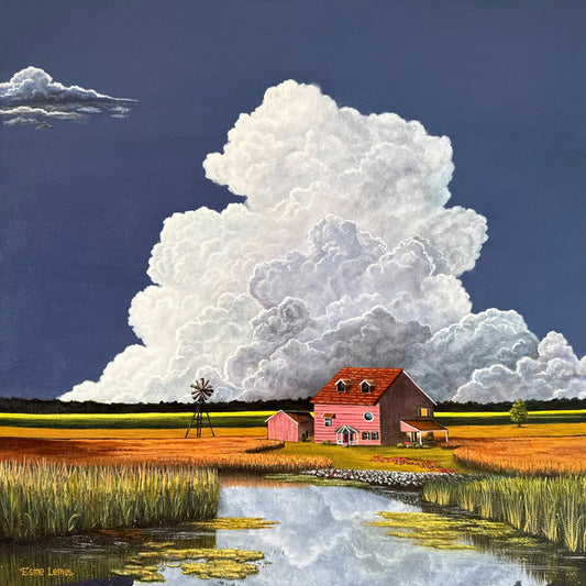 Pink House, 2025, acrylic on canvas, 20 x 20 in. / 50.8 x 50.8 cm.