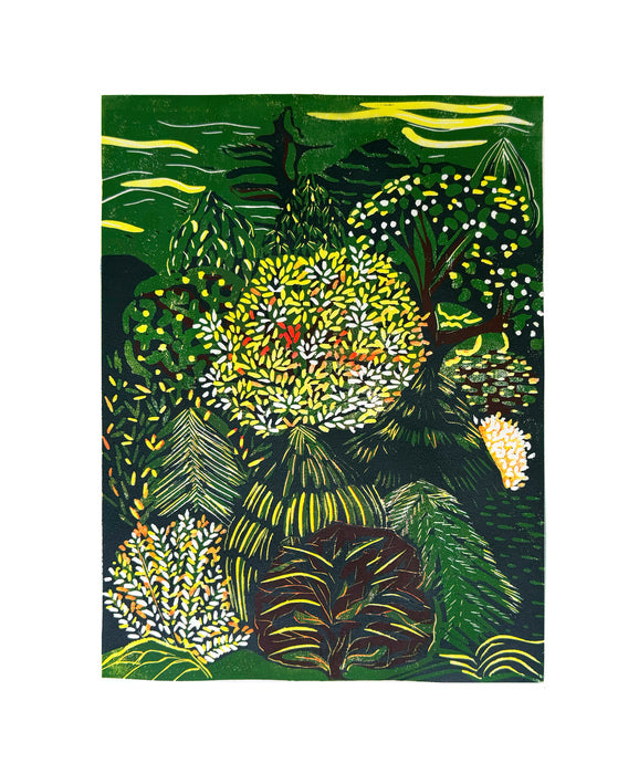 Spring, 2026, linocut, 12 x 9 in. / 30.48 x 22.86 cm.