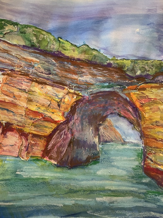 Pictured Rocks National Lakeshore, MI, 2026, mixed media, 14 x 11 in. / 35.56 x 27.94 cm.