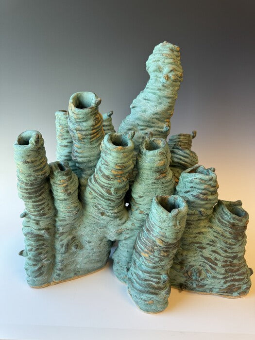 Pandora, 2026, mixed media, 15 x 16 x 10 in. / 38.1 x 40.64 x 25.4 cm.