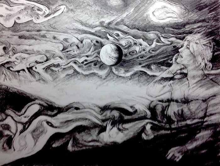 The Haunting, 2026, graphite on paper, 16 x 20 in. / 40.64 x 50.8 cm.