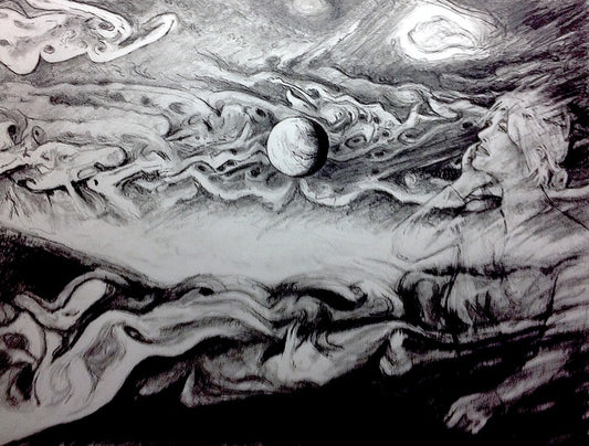 The Haunting, 2026, graphite on paper, 16 x 20 in. / 40.64 x 50.8 cm.