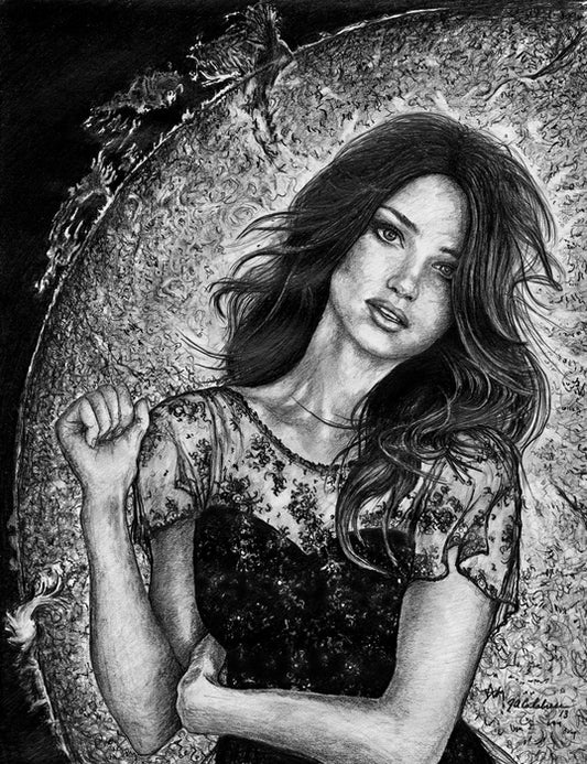 On the Night of the Fire, 2013, graphite on paper, 20 x 16 in. / 50.8 x 40.64 cm.