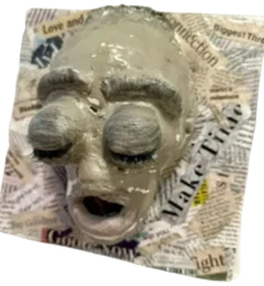 Faded, 2023, mixed media, 12 x 9 x 6 in. / 30.48 x 22.86 x 15.24 cm.