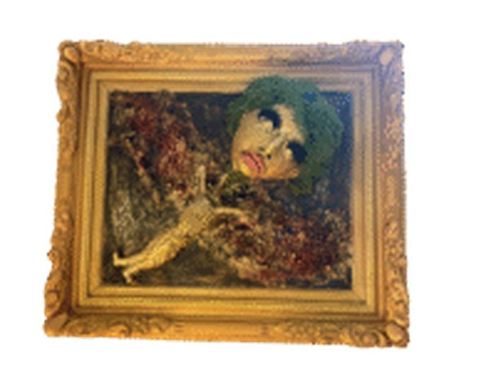 Forgotten Cupid, 2024, mixed media, 48 x 36 in. / 121.92 x 91.44 cm.