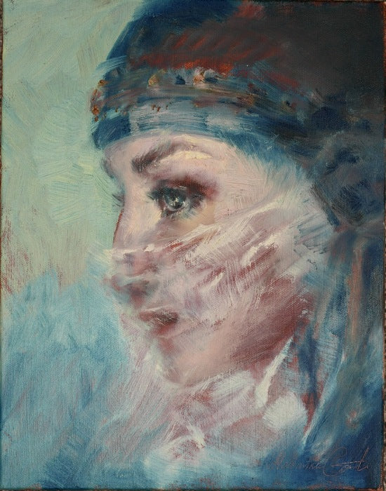 Ancestral Echoes, 2026, oil on canvas, 14 x 11 in. / 35.56 x 27.94 cm.