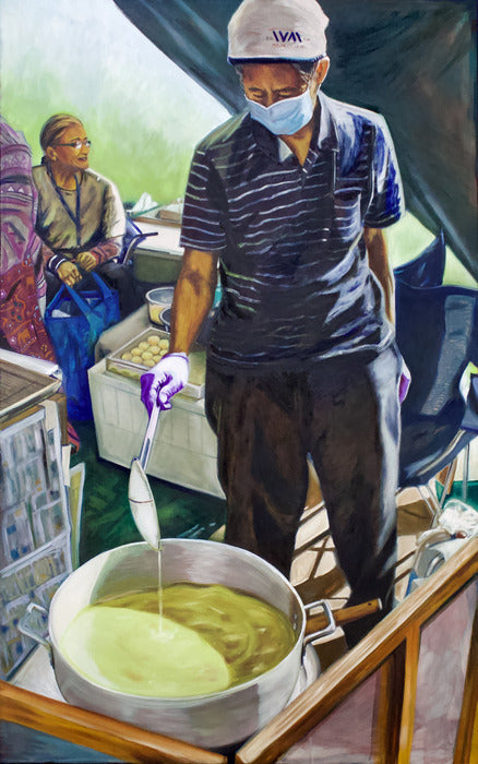 Waiting on the Heat, 2025, oil on canvas, 40 x 30 in. / 101.6 x 76.2 cm.