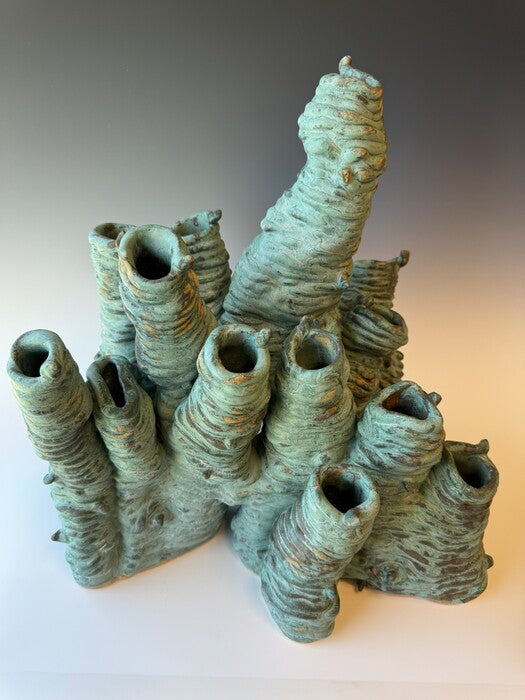Pandora, 2026, mixed media, 15 x 16 x 10 in. / 38.1 x 40.64 x 25.4 cm.
