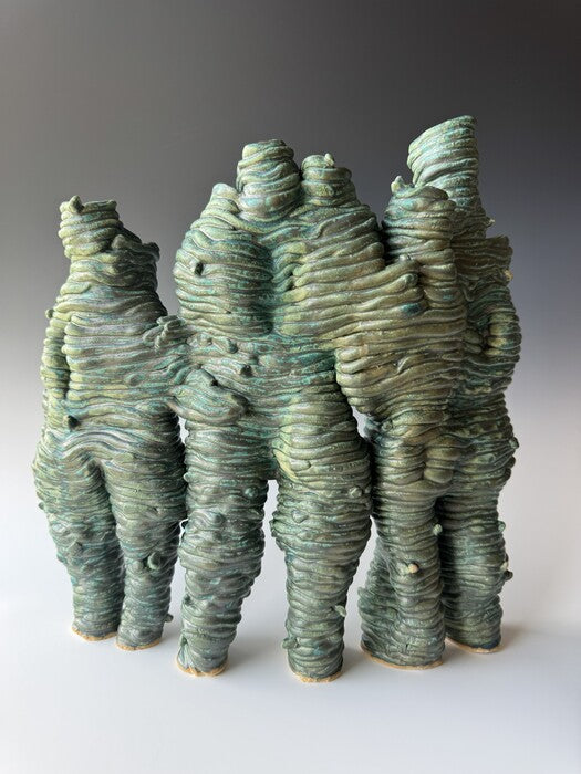 Vera, Chuck & Dave, 2026, mixed media, 16 x 16 x 5 in. / 40.64 x 40.64 x 12.7 cm.
