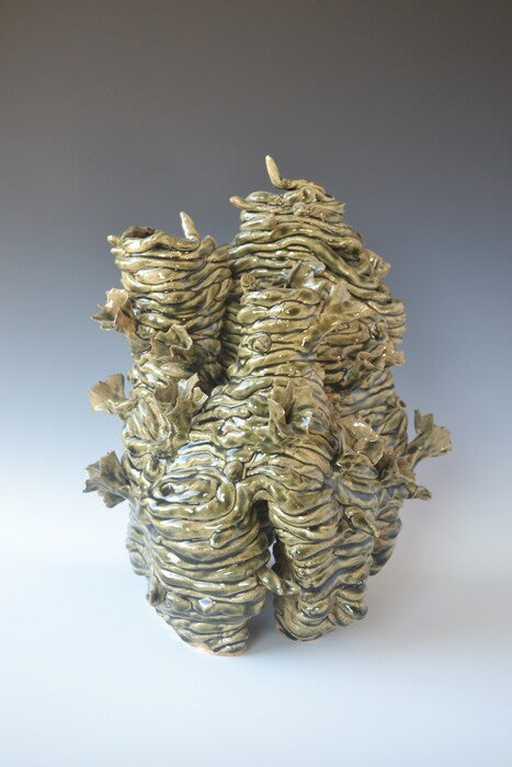 Enid, 2023, mixed media, 12 x 10 x 10 in. / 30.48 x 25.4 x 25.4 cm.
