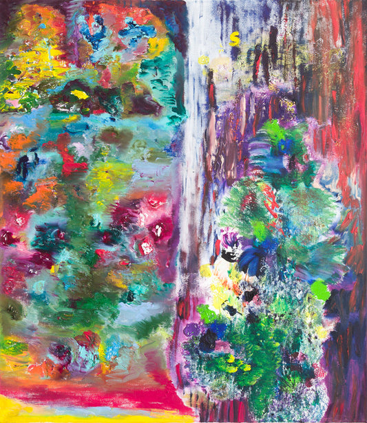 CHANGING THE SCENERY, 2021, oil on canvas, 80 x 70 cm. / 31.4 x 27.5 in.