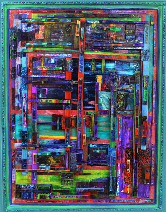 Floating Crosses, 2025, oil and acrylic, 40 x 30 in. / 101.6 x 76.2 cm.