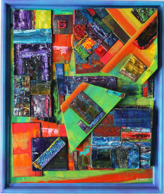 Refugee, 2025, oil and acrylic, 18 x 16 in. / 45.72 x 40.64 cm.