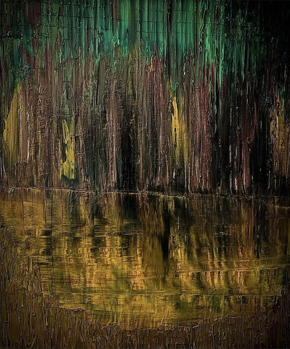 The Gilded Abyss, 2026, oil on canvas, 60 x 50 cm. / 23.6 x 19.6 in.
