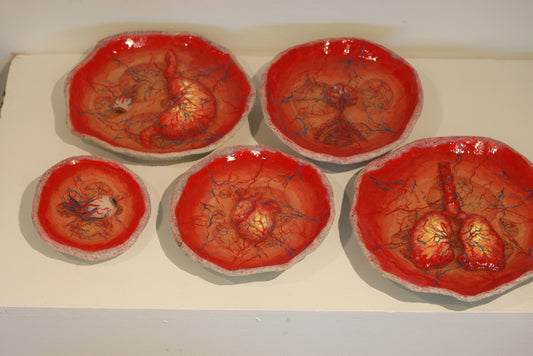 Blank Spots, 2025, ceramic, acrylic and resin, 7 x 1.5 x 2 in. / 17.78 x 3.81 x 5.08 cm.