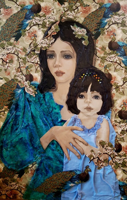 Mavis and Minnie, 2026, mixed media, 36 x 24 in. / 91.44 x 60.96 cm.
