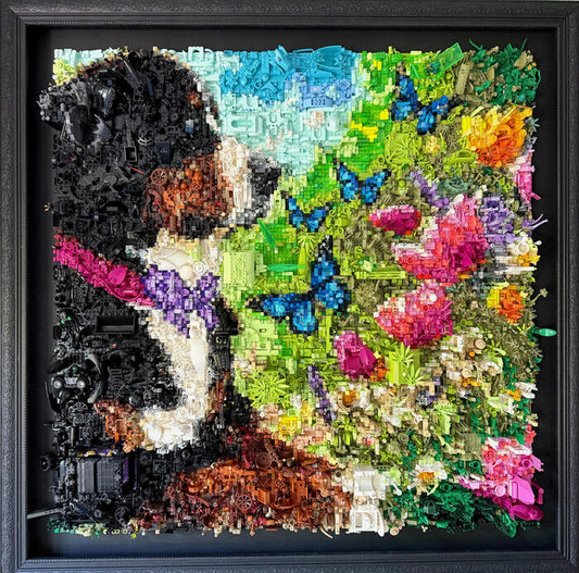 Princess Jane, 2026, LEGO elements on wood, 45 x 45 x 7 in. / 114.3 x 114.3 x 17.78 cm.