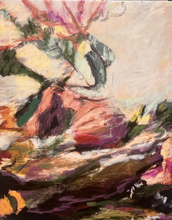 Tropical Landscape #10 (My Yard), 2026, mixed media, 20 x 16 in. / 50.8 x 40.64 cm.