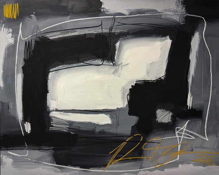Existing, 2026, acrylic and soft pastels, 48 x 60 in. / 121.92 x 152.4 cm.