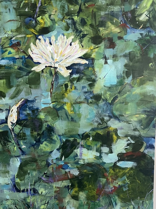 Water Lily, 2025, acrylic, 24 x 37 in. / 60.96 x 93.98 cm.