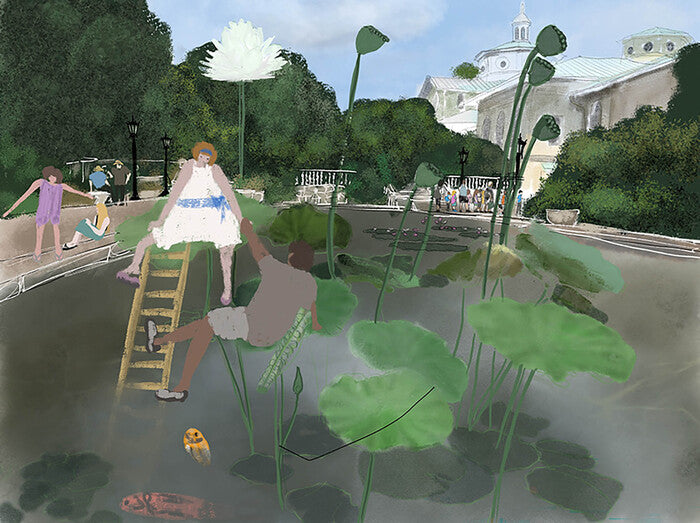 The Sanctuary of Soft Waters, 2025, digital, 16 x 16 in. / 40.64 x 40.64 cm.