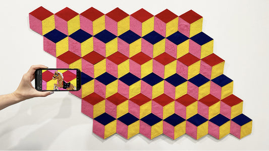 Mnemonic Cloth, 2023, recycled felt, 20 x 30 in. / 50.8 x 76.2 cm.
