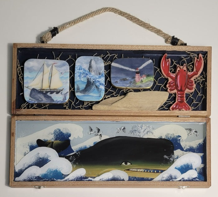 New England Whaling, 2026, mixed media, 12 x 18 in. / 30.48 x 45.72 cm.