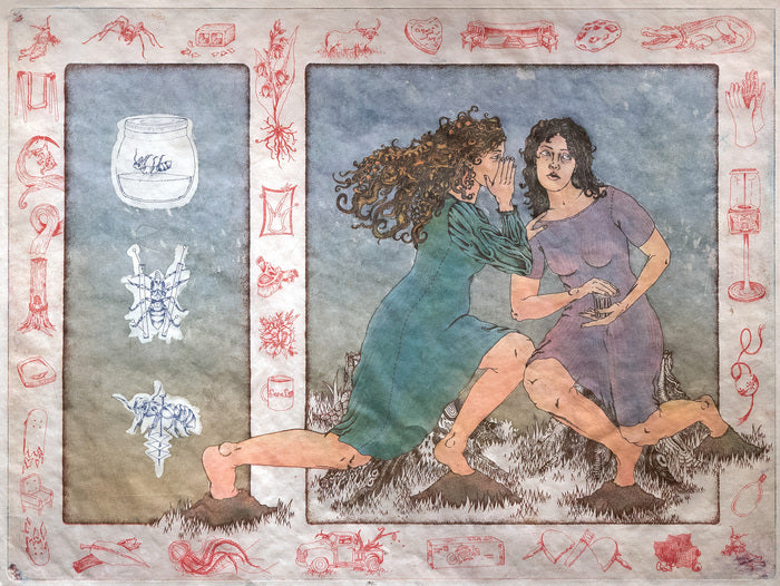 Learning How To Pin Bugs, 2025, color etching, 24 x 18 in. / 60.96 x 45.72 cm.