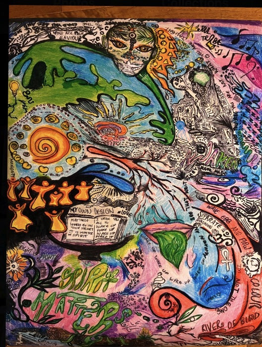 Spirit Matters: Honest in my Unknowing, 2024, mixed media, 11 x 9 in. / 27.94 x 22.86 cm.